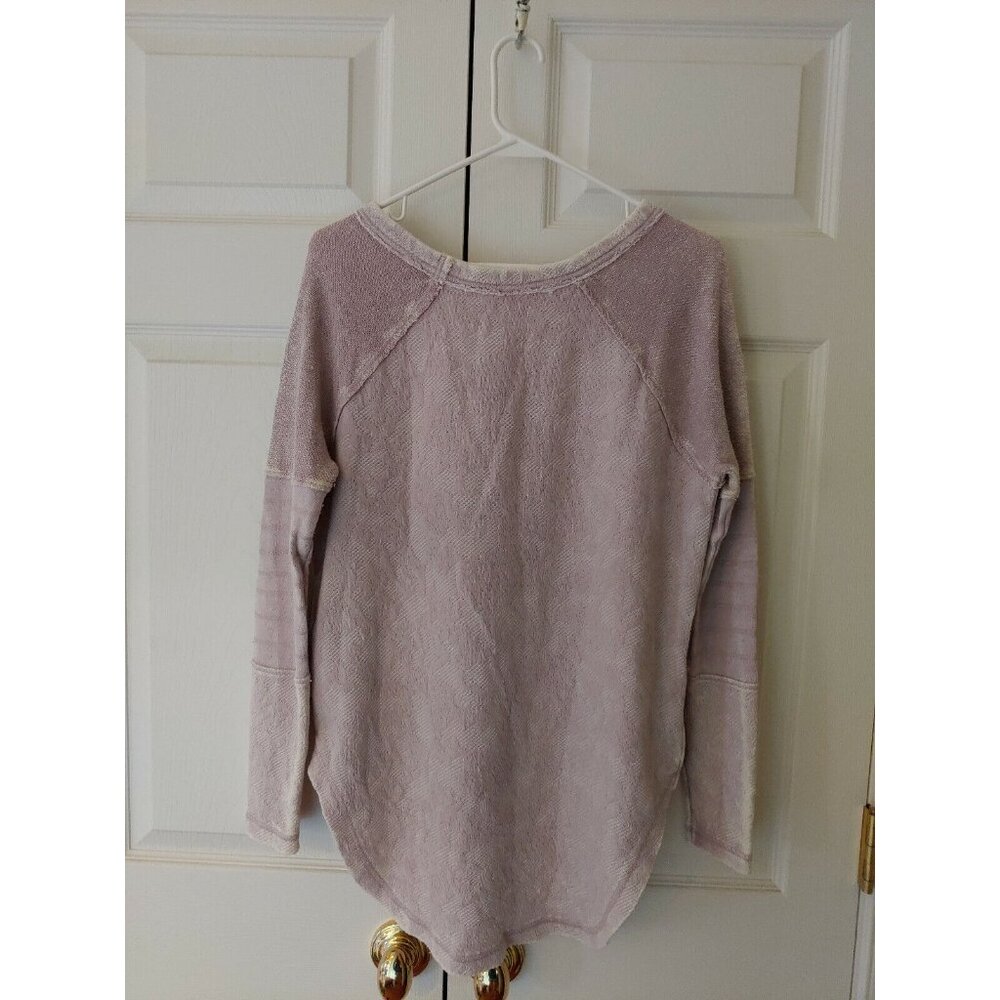 New Women Free People Lavender Burnout Textured Side Zip Pullover Top Size XS - Picture 2 of 3